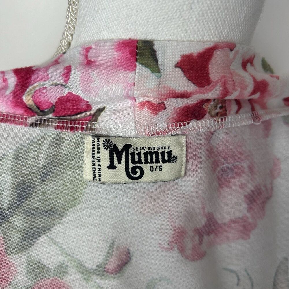 Show Me Your MuMu Brie Garden Pink Floral Robe w Tie One Size Fits Med/Large - Picture 5 of 7